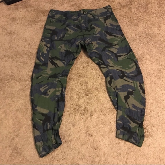 G Star Raw Powel 3D Tapered Cuffed Pants Mens Size 38/32 Zip Pockets Jean Camo - Picture 8 of 8